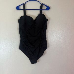 Torrid Black Ruched One Piece Swimsuit 1